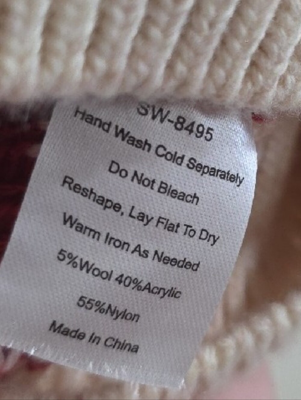 Kiel James Patrick Cream Crewneck Sweater with Red Reindeer Motif - Size Medium - Picture 6 of 6